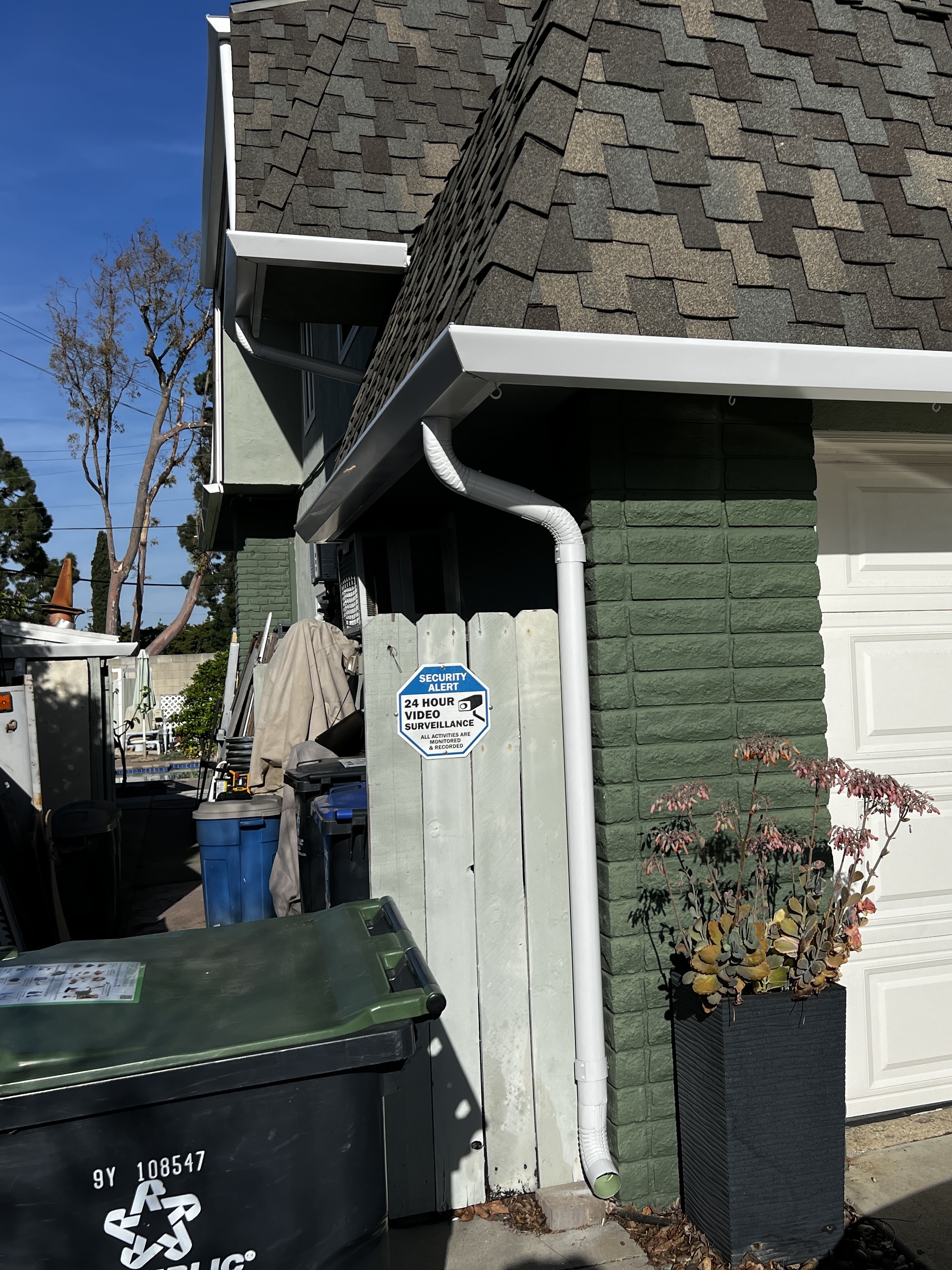 Rain gutter installation project