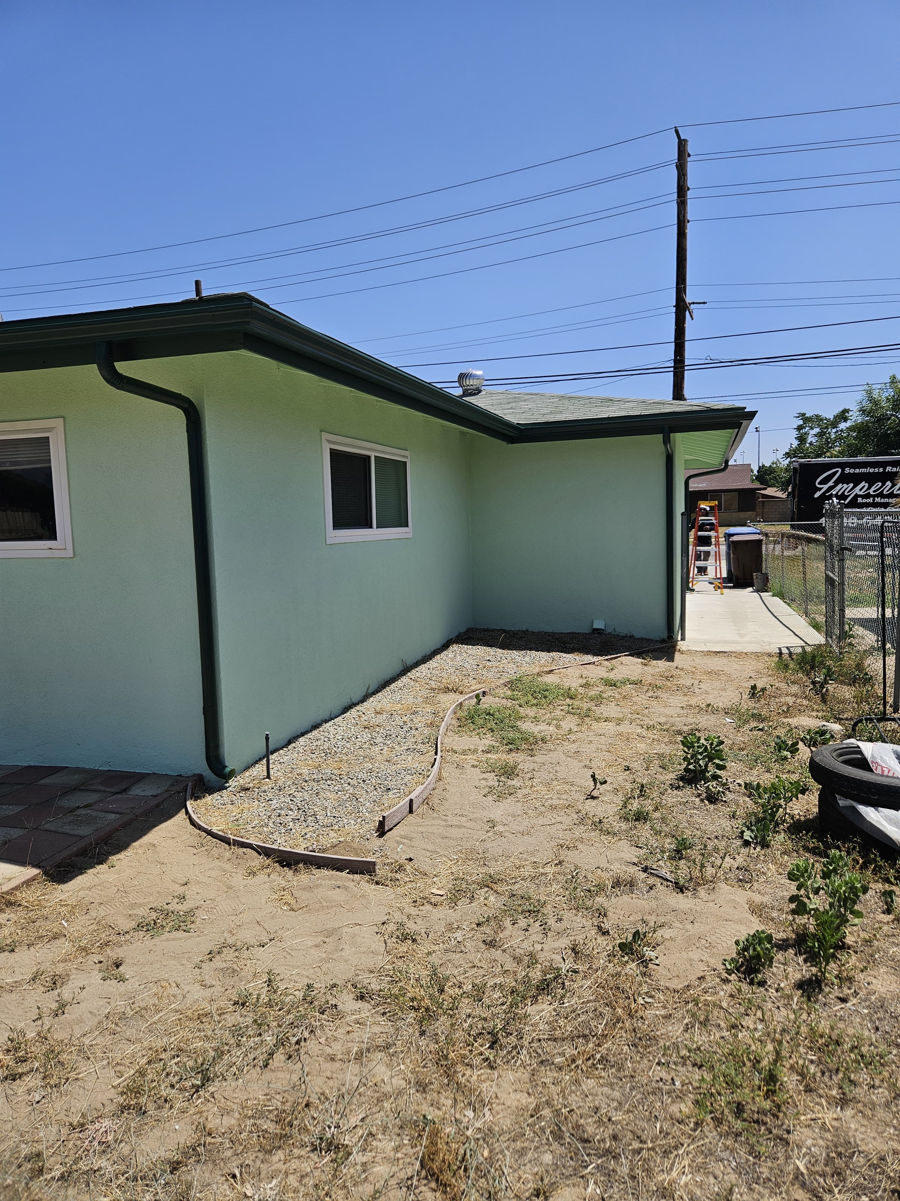 Rain gutter installation project