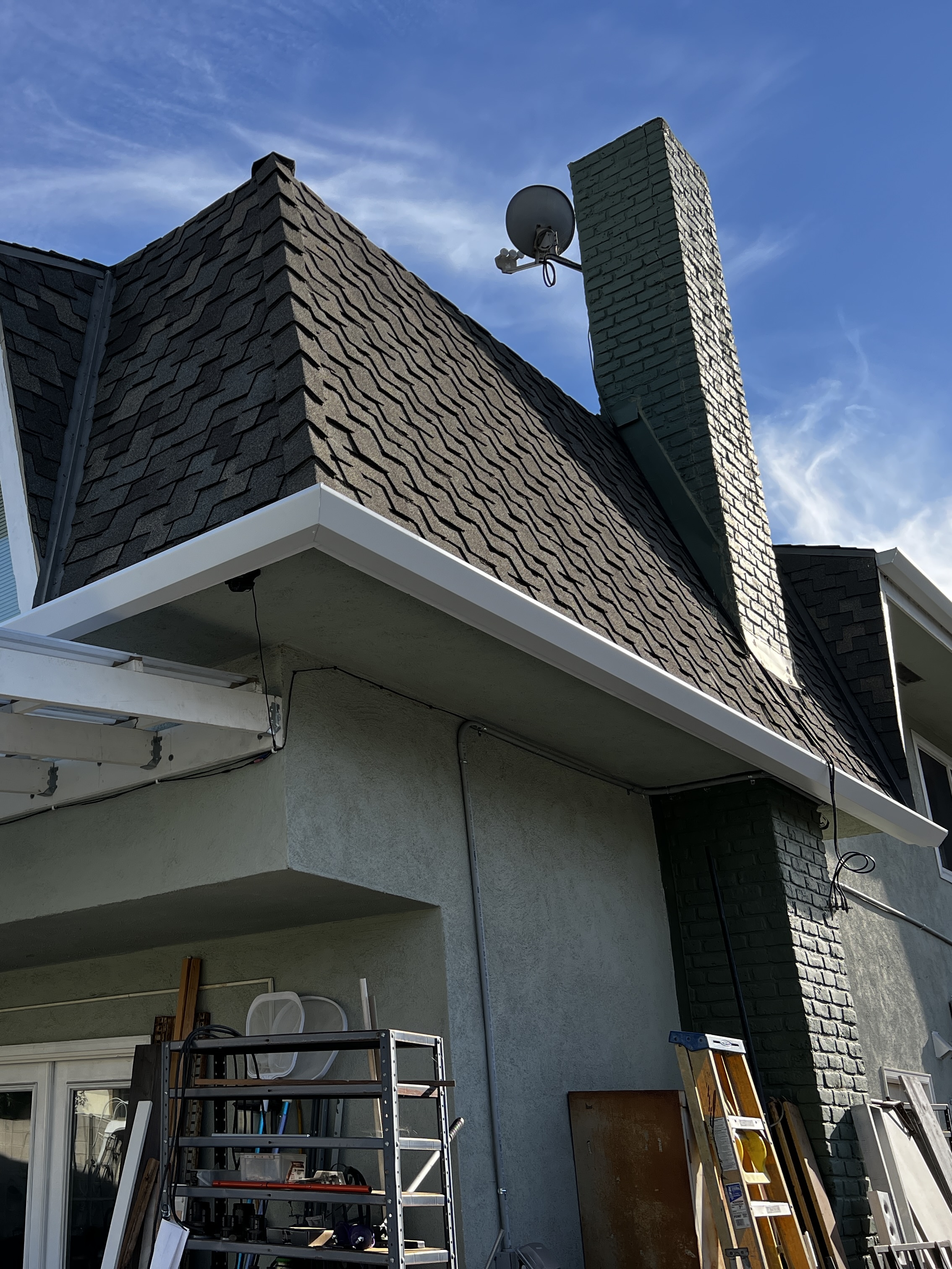 Rain gutter installation project